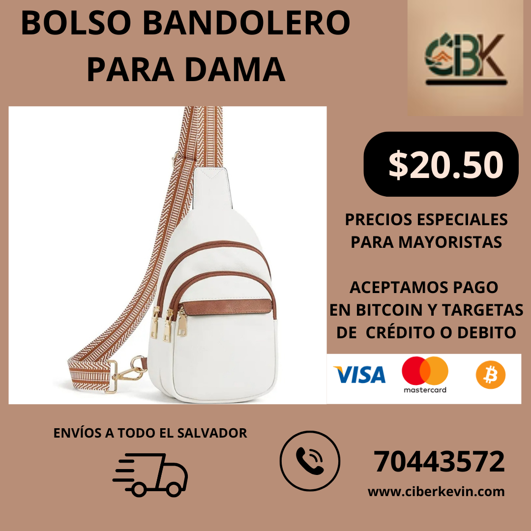 Bolso Bandolero de Cuero Para Dama